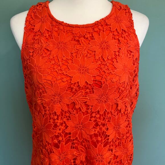 Bow Arrow Orange Crochet Fringe Dress M Boho Chic Festival Wedding Guest hippie - Picture 3 of 14